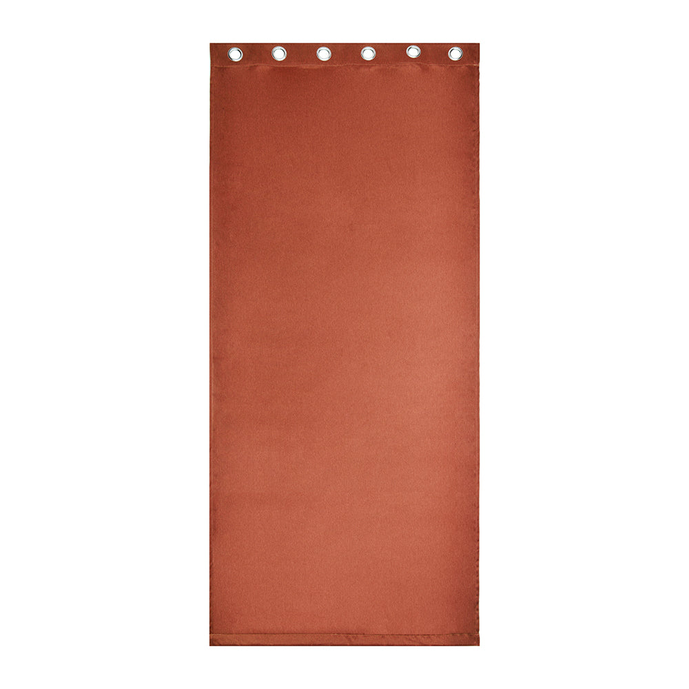 Visto Solid Blackout 5 Ft Polyester Window Curtains Set of 2 (Rust)
