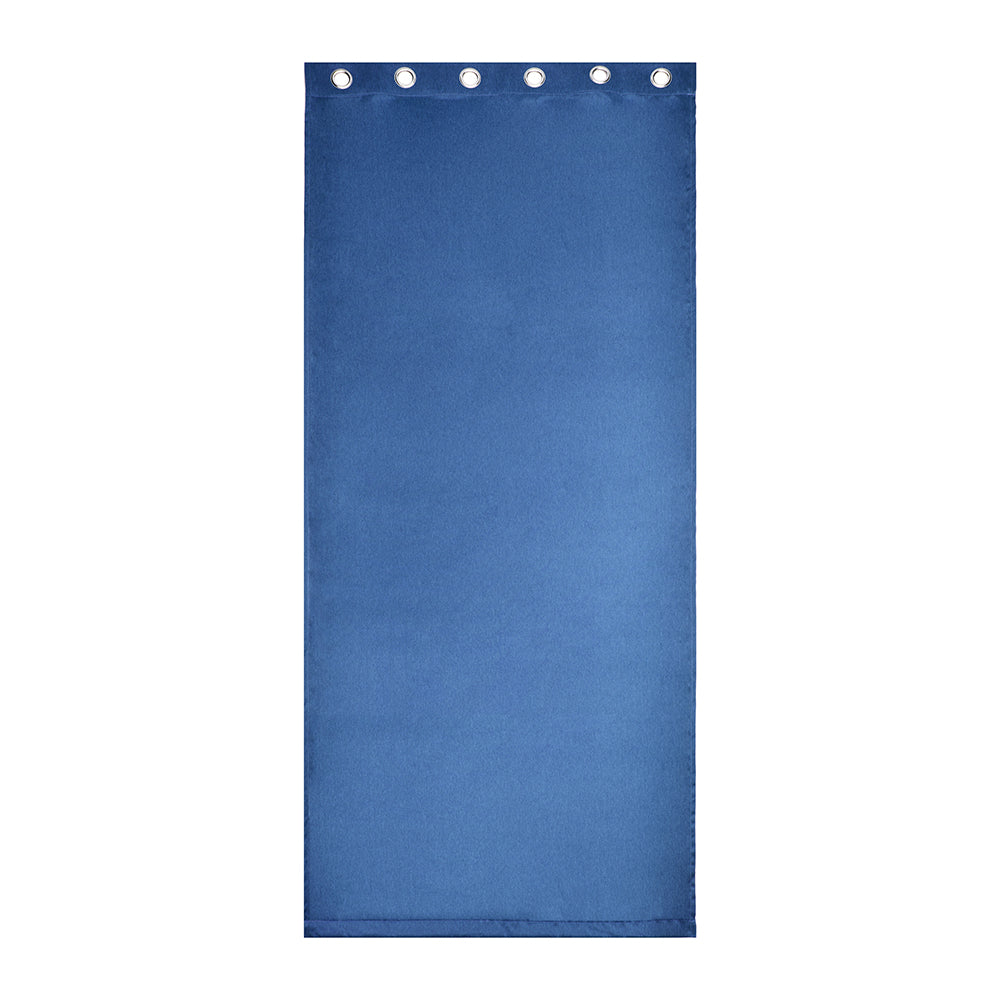 Visto Solid Blackout 9 Ft Polyester Long Door Curtains Set of 2 (Dark Blue)
