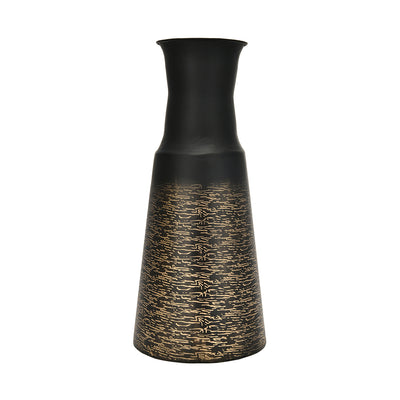 Small Conical Metal Vase (Gold & Black)
