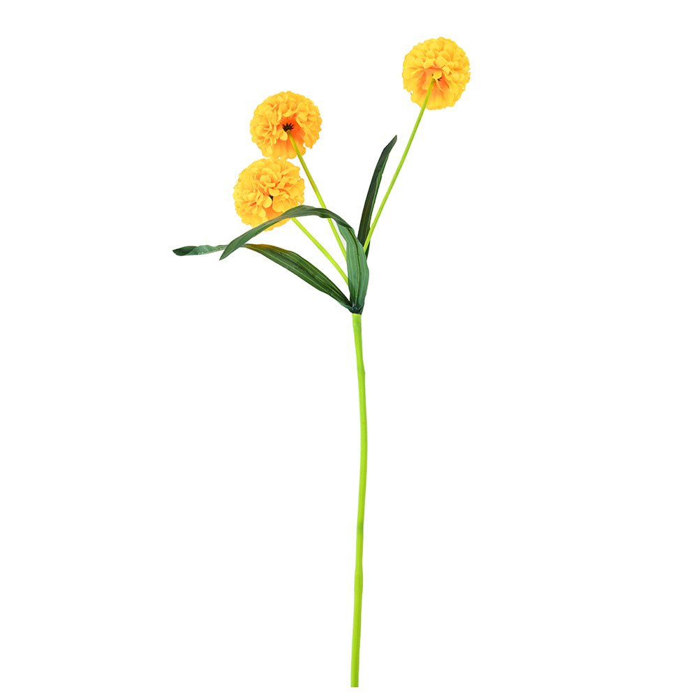 Ball Flower Artificial Stick (Yellow)