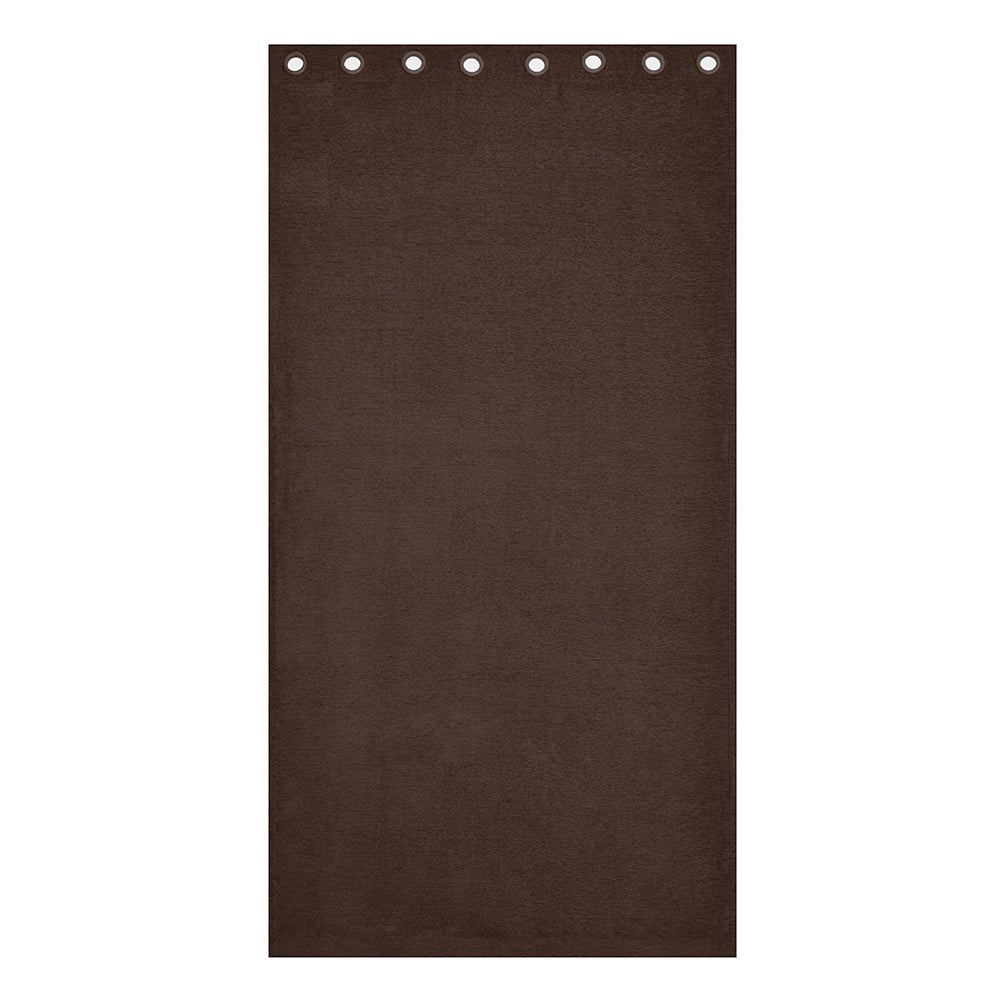Grace Solids Opus 7 Ft Polyester Door Curtains Set Of 2 (Brown)