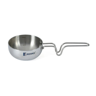 Bergner Argent Triply Stainless Steel 12 cm Tadka Pan (Silver)