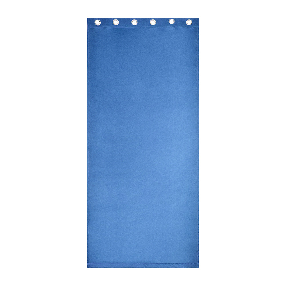 Visto Solid Blackout 9 Ft Polyester Long Door Curtains Set of 2 (Blue)