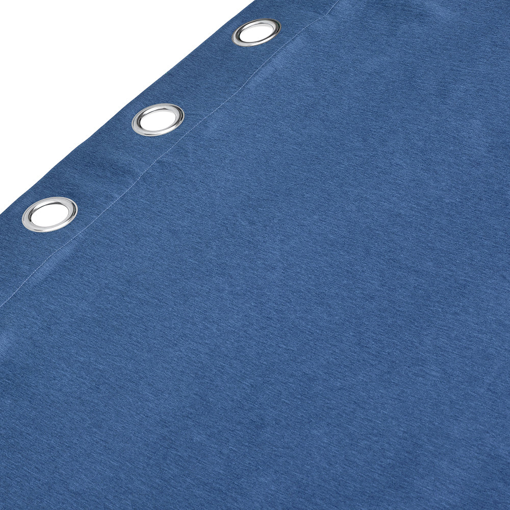 Visto Solid Blackout 7 Ft Polyester Door Curtains Set of 2 (Dark Blue)
