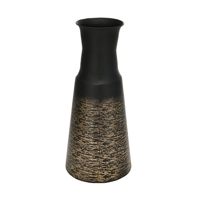 Small Conical Metal Vase (Gold & Black)