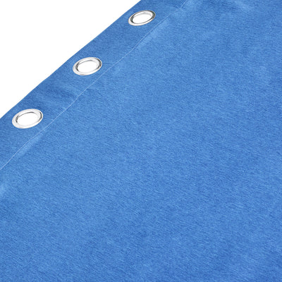 Visto Solid Blackout 7 Ft Polyester Door Curtains Set of 2 (Blue)