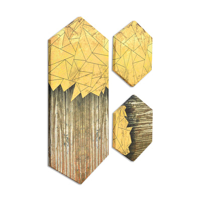 Mirage Hexagonal Painting Set of 3 (Gold)