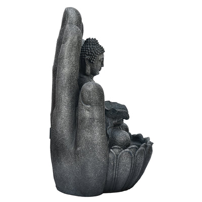 Buddha & Hand Water Fountain (Grey)