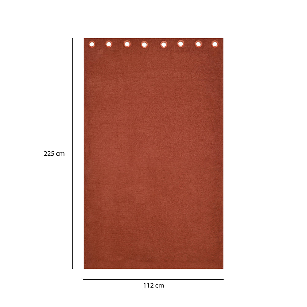 Grace Solids Opus 7 Ft Polyester Door Curtains Set Of 2 (Rust)