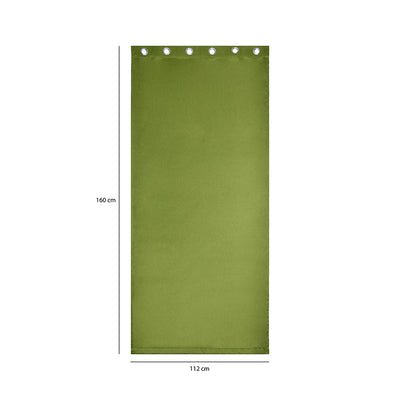 Visto Solid Blackout 5 Ft Polyester Window Curtains Set of 2 (Green)