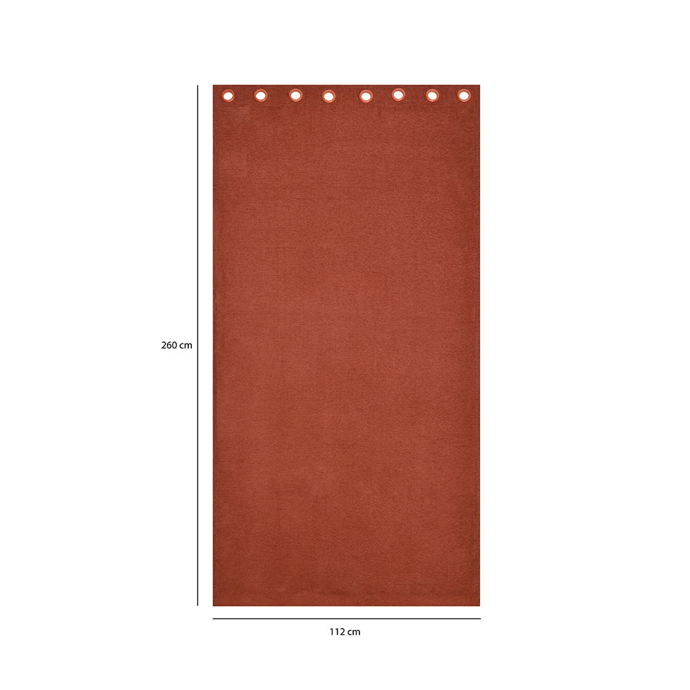 Grace Solids Opus 9 Ft Polyester Door Curtains Set Of 2 (Rust)