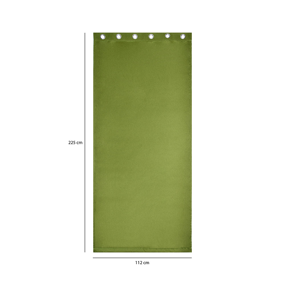 Visto Solid Blackout 7 Ft Polyester Door Curtains Set of 2 (Green)