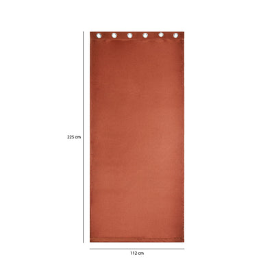 Visto Solid Blackout 7 Ft Polyester Door Curtains Set of 2 (Rust)