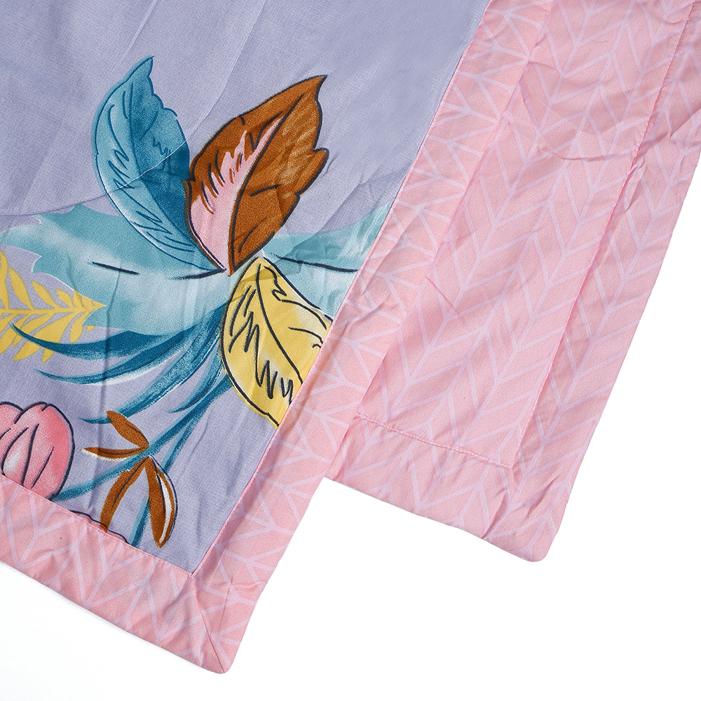 Ammara Floral Polycotton Double Comforter (Sky Blue)