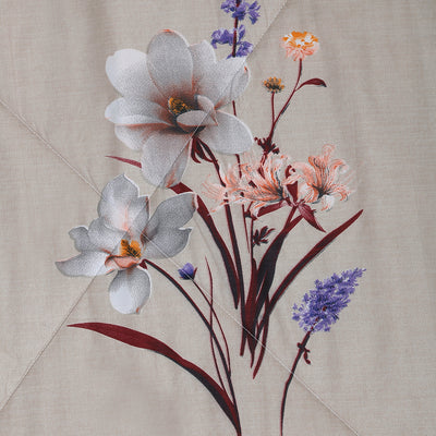 Ammara Floral Polycotton Single Comforter (Beige)
