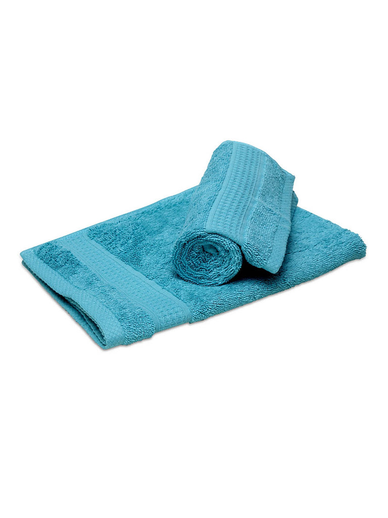 Spaces Organic 2 Pieces Hand Towels (Blue)