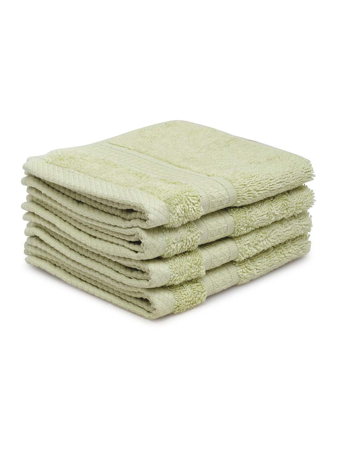 Spaces Organic 4 Pieces Face Towels (Green)