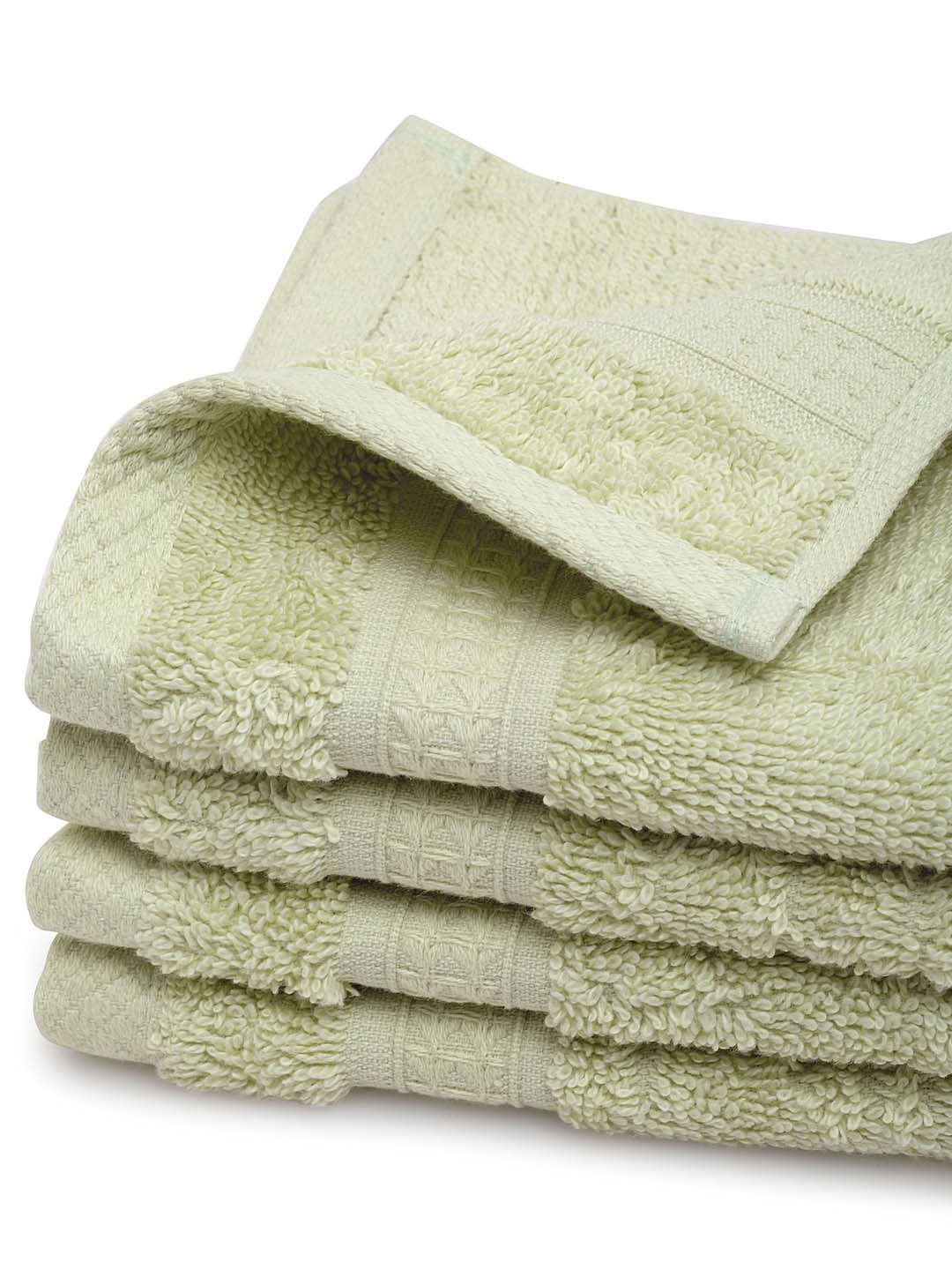 Spaces Organic 4 Pieces Face Towels (Green)