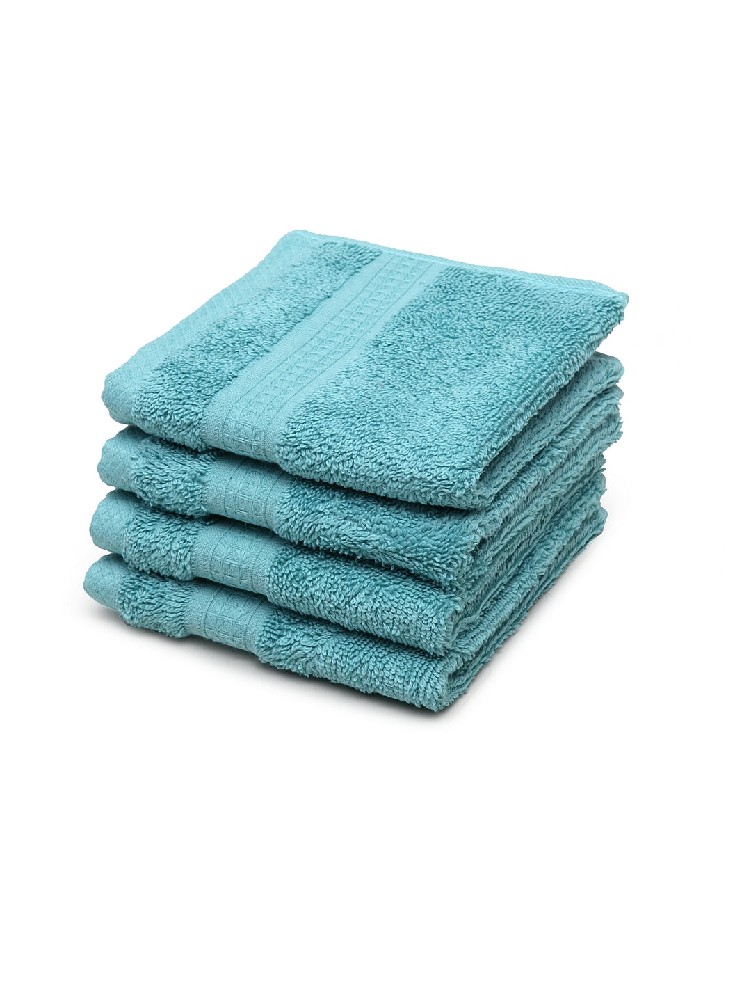 Spaces Organic 4 Pieces Face Towels (Blue)