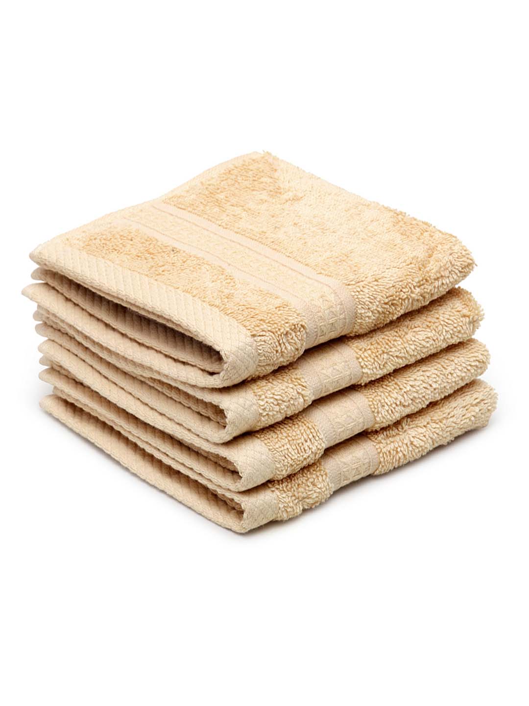 Spaces Organic 4 Pieces Face Towels (Brown)