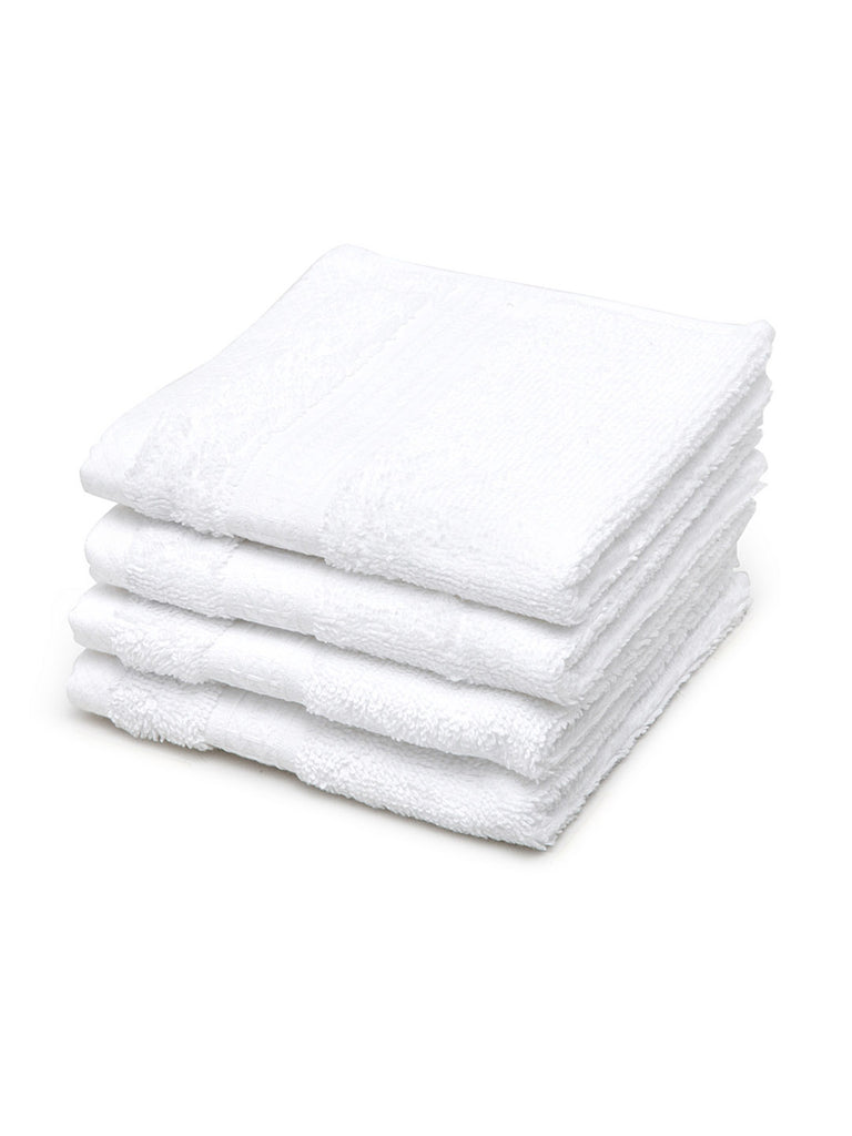 Spaces Organic 4 Pieces Face Towels (White)