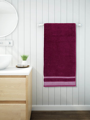 Spaces Hygro 600 GSM Solid Large Bath Towel (Maroon)