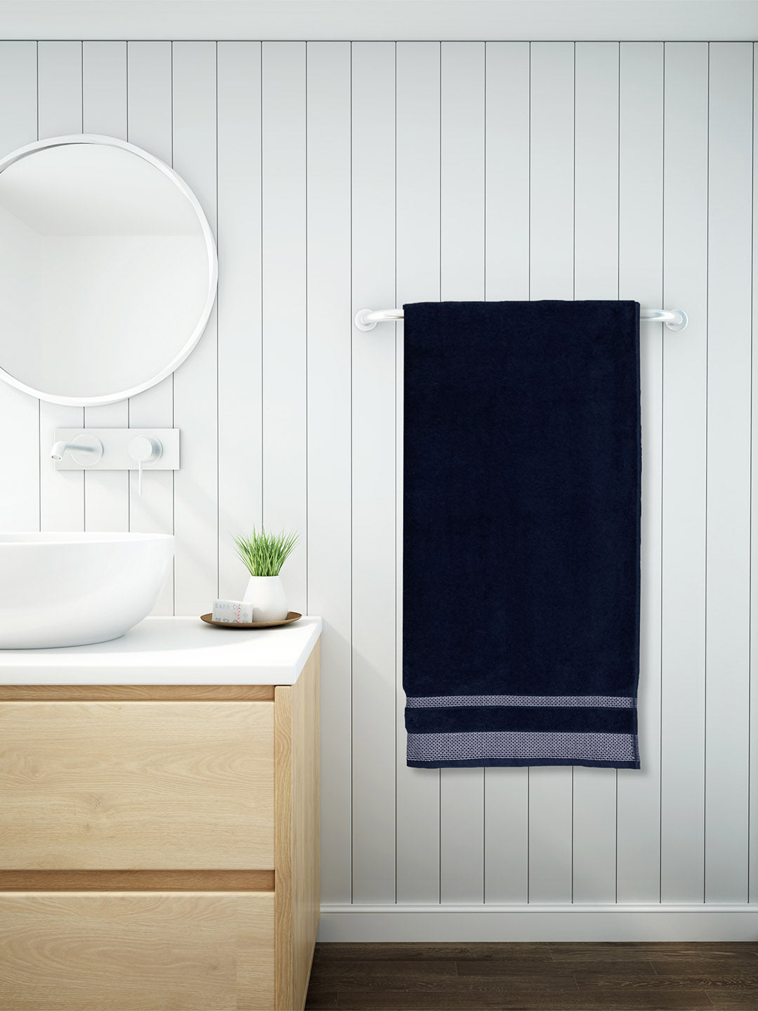 Spaces Hygro 600 GSM Solid Large Bath Towel (Blue)
