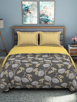Spaces Esential 144 TC 100% Cotton Double Bed Quilt (Brown)