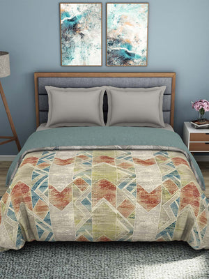 Spaces 180 TC 100% Organic Cotton Double Bed Quilt (Grey)