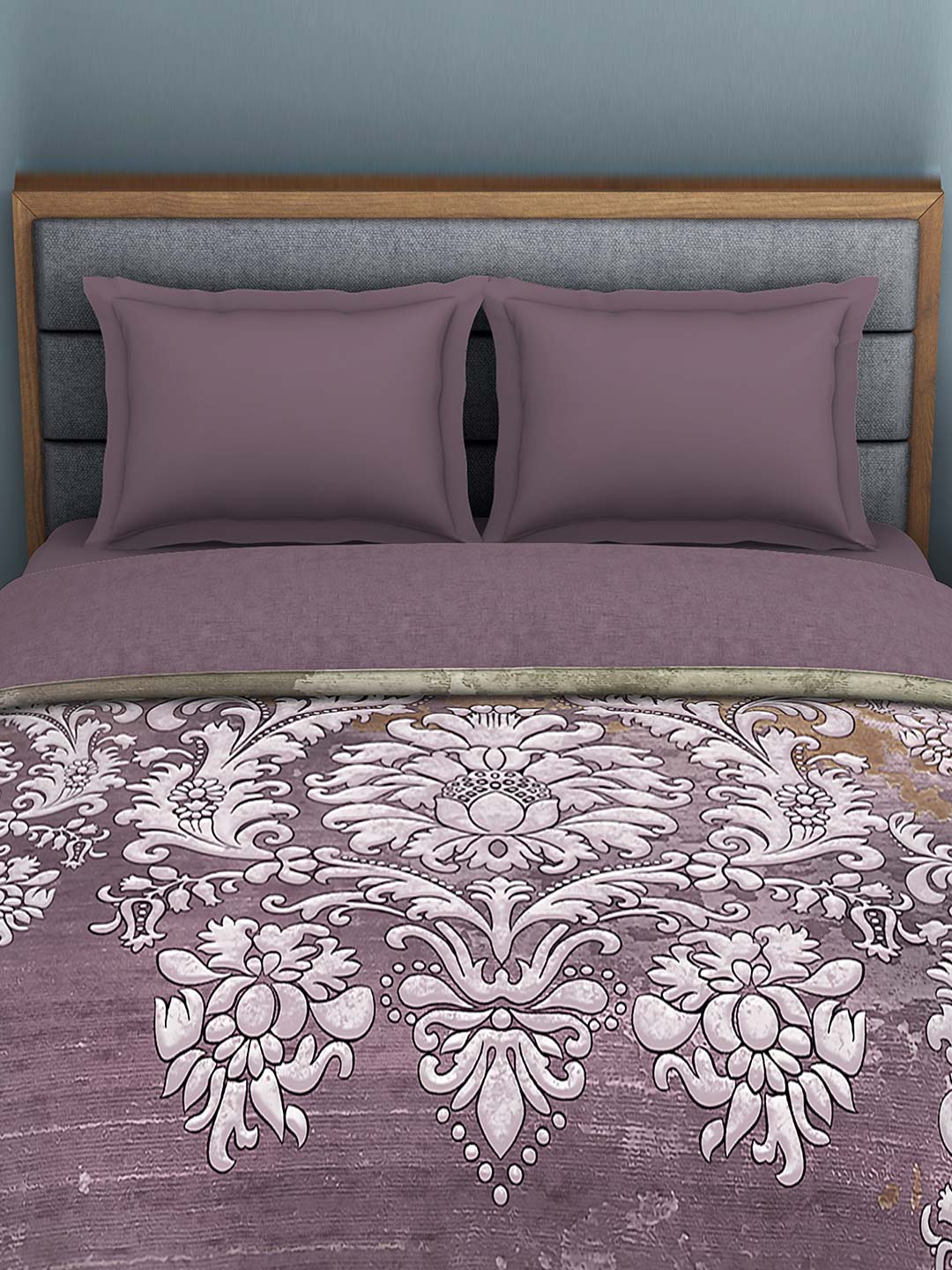 Spaces 180 TC 100% Organic Cotton Double Bed Quilt (Purple)