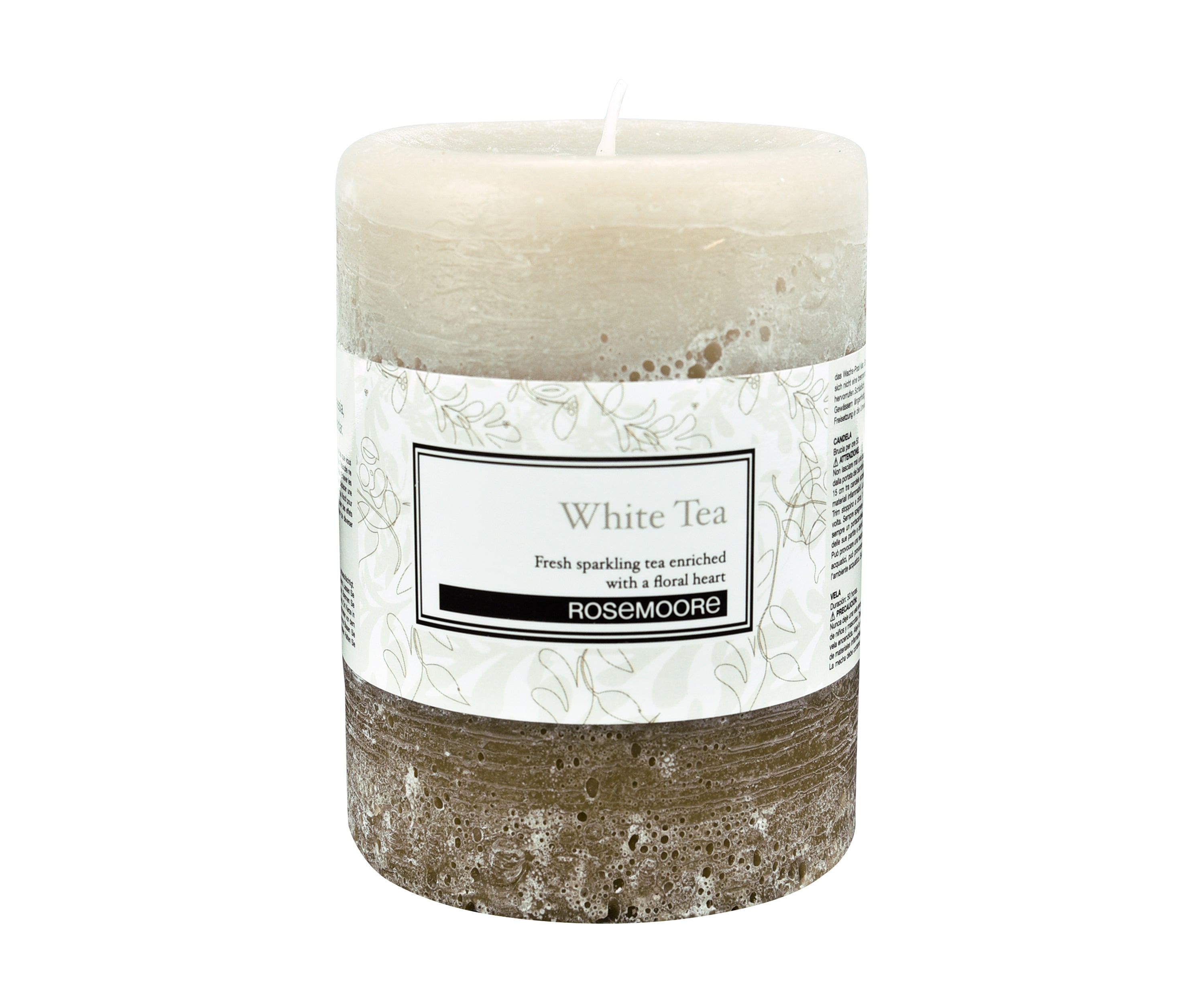 Rosemoore Tea Scented Pillar Candle (White)