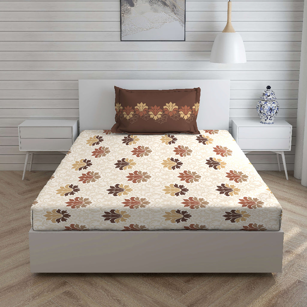 Boutique Living 140 TC Layers Printed Single Bedsheet With 1 Pillow Cover