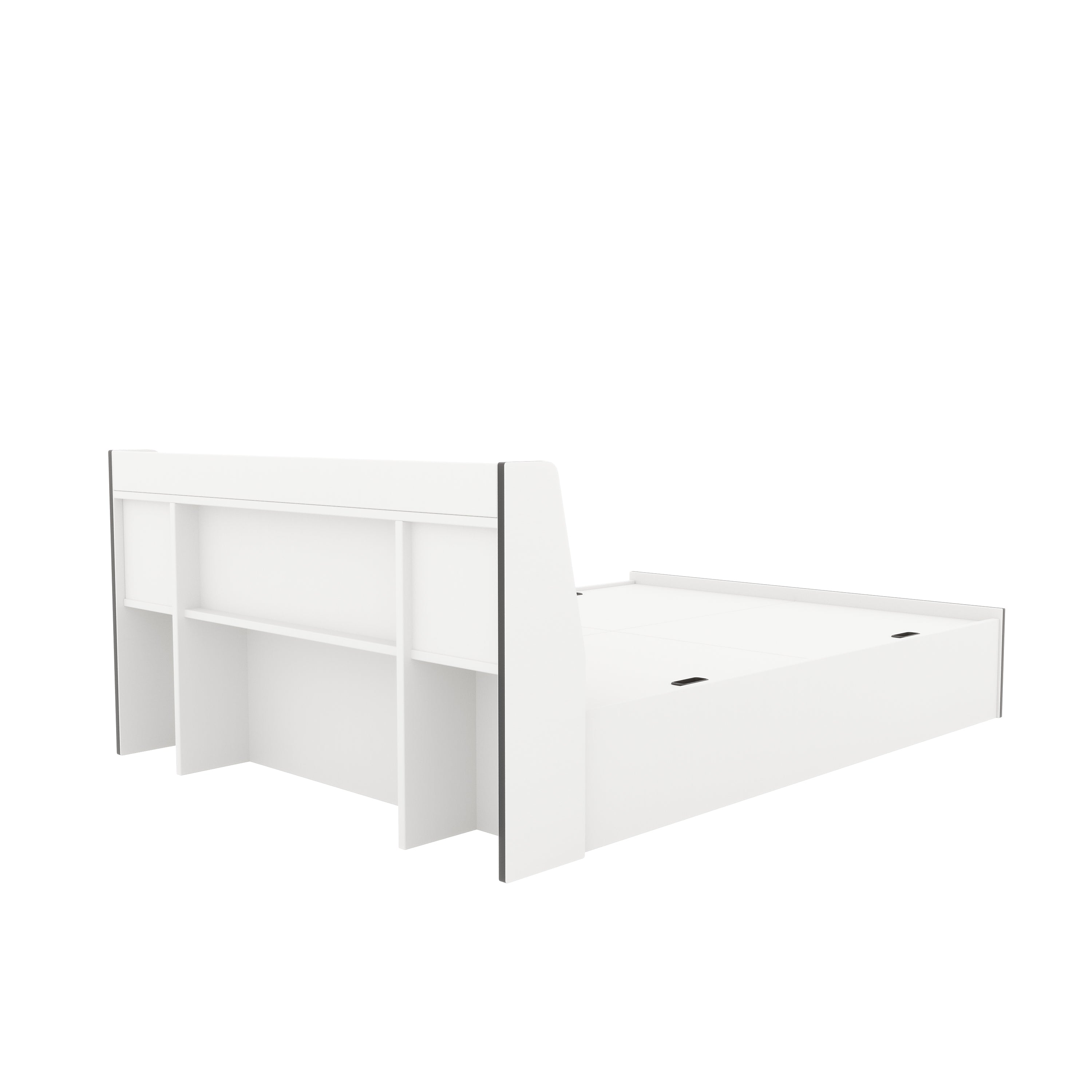 Marbito King Bed Headboard & Box Storage (White)