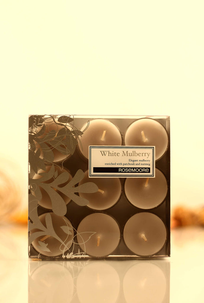 Rosemoore Mulberry Scented Tea Light Candles 9 Pieces (White)