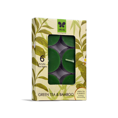 Iris 6Pk 10Gm Tealight G.Tea & Bamboo( Green)