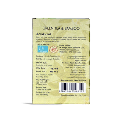 Iris 6Pk 10Gm Tealight G.Tea & Bamboo( Green)