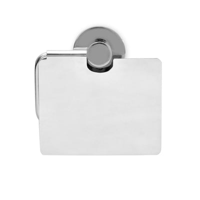 J Type Wall Toilet Paper Holder With Flap (Silver)