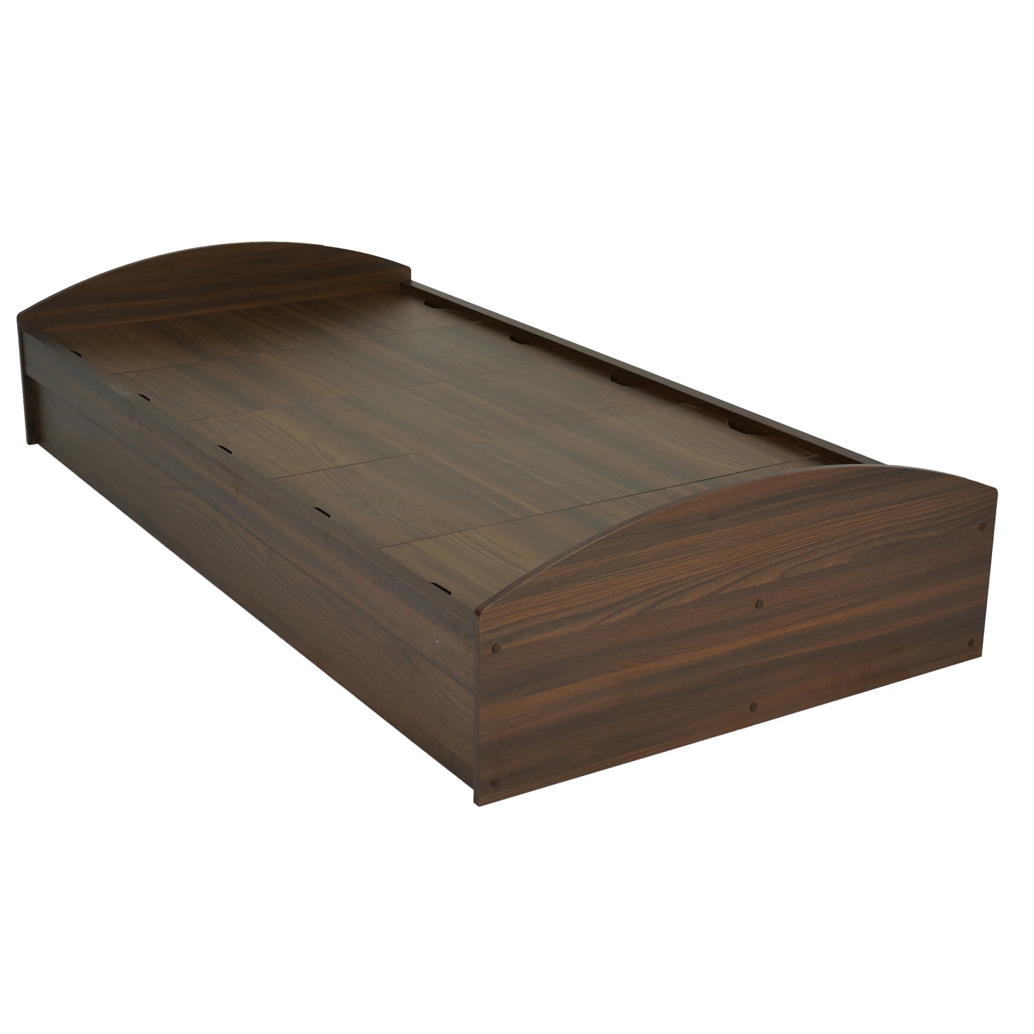 Addison Single Bed With Box Storage (Classic Walnut)