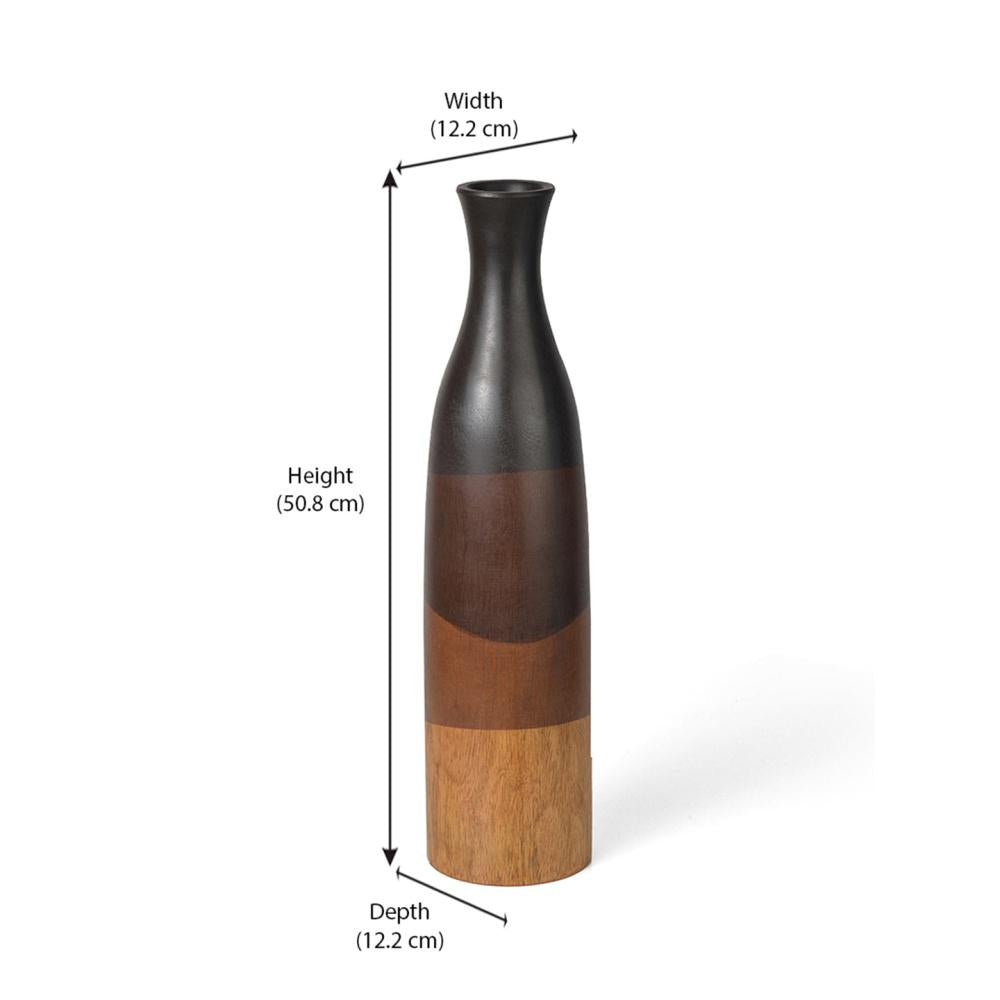 Cocoa Wooden Large Vase (Black)