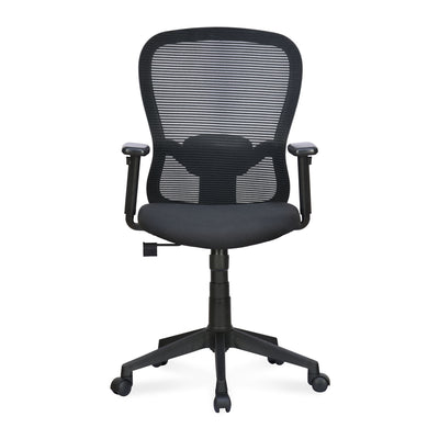 Alba Medium Back Mesh Chair with Adjustable Armrest (Black)