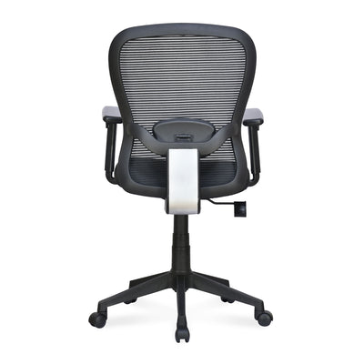 Alba Medium Back Mesh Chair with Adjustable Armrest (Black)