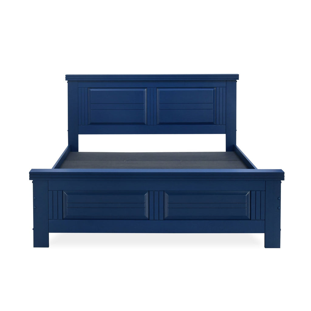 Anderson Solid Wood Queen Bed Without Storage (Blue)