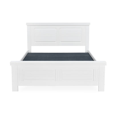 Anderson Solid Wood king Bed Without Storage (White)