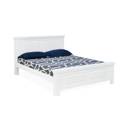 Anderson Solid Wood king Bed Without Storage (White)