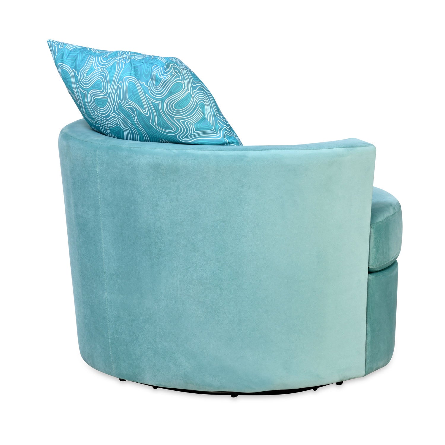 Aquata Fabric Swivel Arm Chair (Aqua Blue)