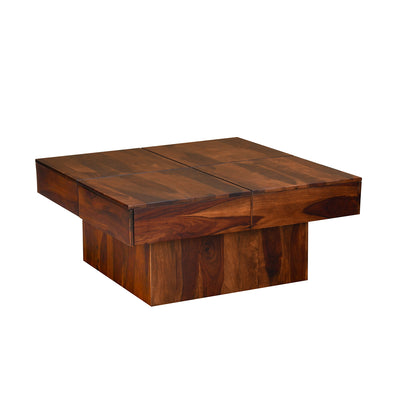 Arcade Solid Wood Coffee Table in Walnut Finish