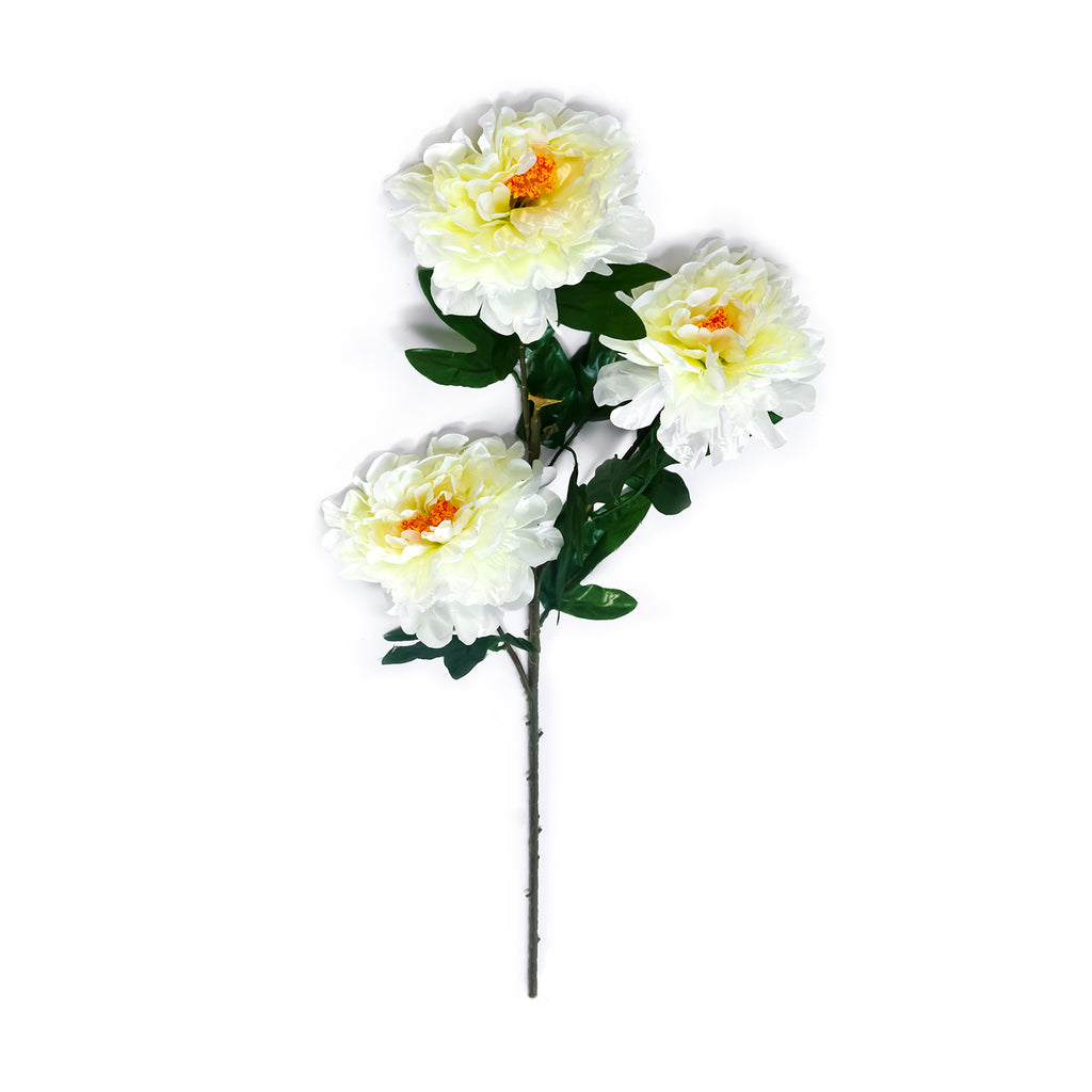 Peony Artificial Flower Stick (White)