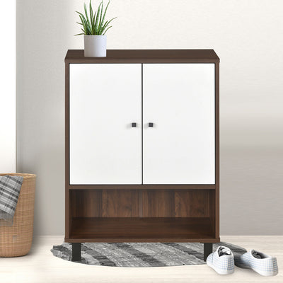 Astero Shoe Cabinet (Walnut with White)
