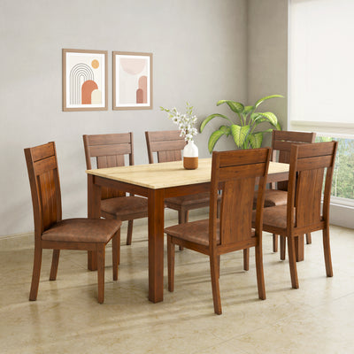 Arnold Marble 6 Seater Dining Set (Beige)