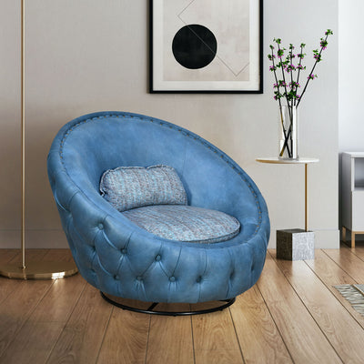 Bellini Swivel Arm Chair (Deep Blue)